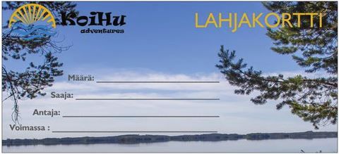 Lahjakortti melonta, turvesauna tai mökkiloma